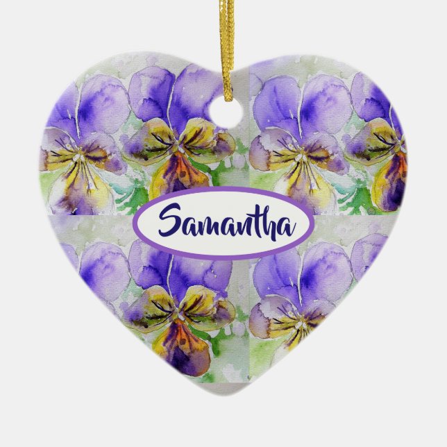 Love You Customised Girls Name Floral Ornament (Front)