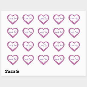 Love You Customizable Conversation Hearts Heart Sticker