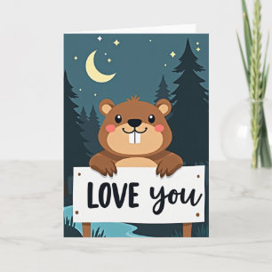 Love You Cute Forest Animal Card