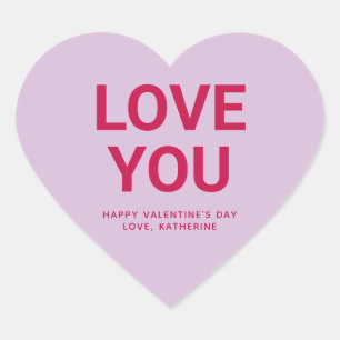 Love you cute Valentine's Day custom conversation Heart Sticker