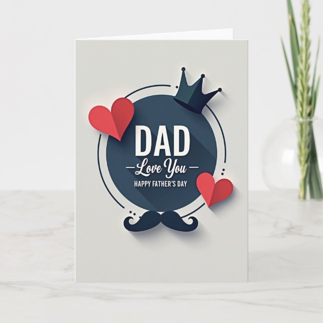 Love You Dad Crown Icon Card (Front)