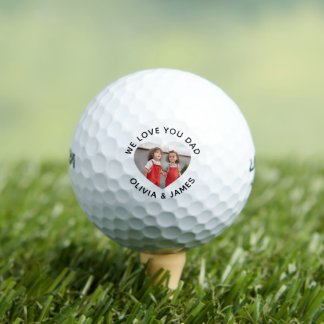 Love You Dad Custom Photo Fathers Day Gift Golf Balls