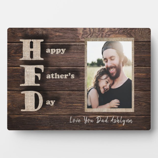 Love You Dad | Custom Photo | Happy Father's Day Plaque (Front)