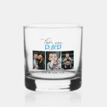 Love You Dad/Daddy/Papa/Other 3 Photo Custom Text Whiskey Glass<br><div class="desc">Celebrate the special bond between a father and child with this "Love You Dad" custom photo whiskey glass. This elegant and heartfelt glass features three cherished photos, making it a unique and personalised gift perfect for any occasion. The design showcases the touching message "Love You Dad" in a stylish script,...</div>