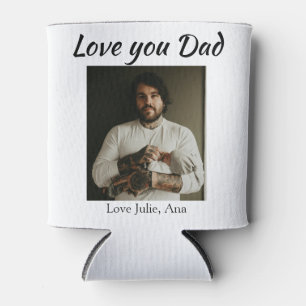 love you dad fathers day add photo name simple can cooler