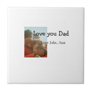 love you dad father's day add photo name simple ceramic tile