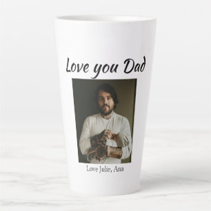 love you dad fathers day add photo name simple latte mug