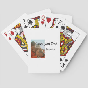 love you dad father's day add photo name simple playing cards