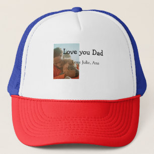love you dad father's day add photo name simple trucker hat