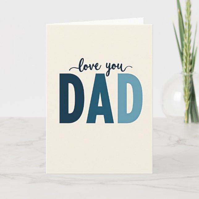 Love You Dad Gradient Letter Card (Front)