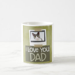 Love You, Dad Lime Green Cat Photo Mug