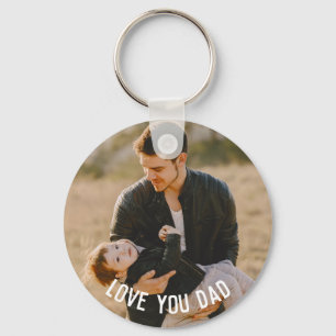 Love You Dad, Personalised 2 Photo Key Ring
