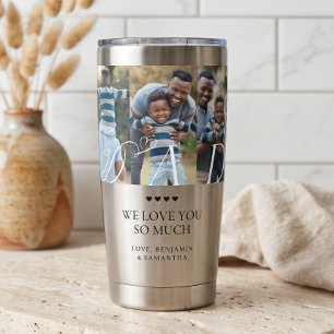 Love You Dad Personalised 6 Photo Collage Gift Insulated Tumbler