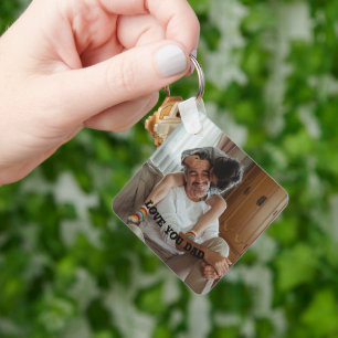 Love You dad < personalised Photo Keychain Bottle