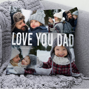 Love You Dad Photo Collage Cushion