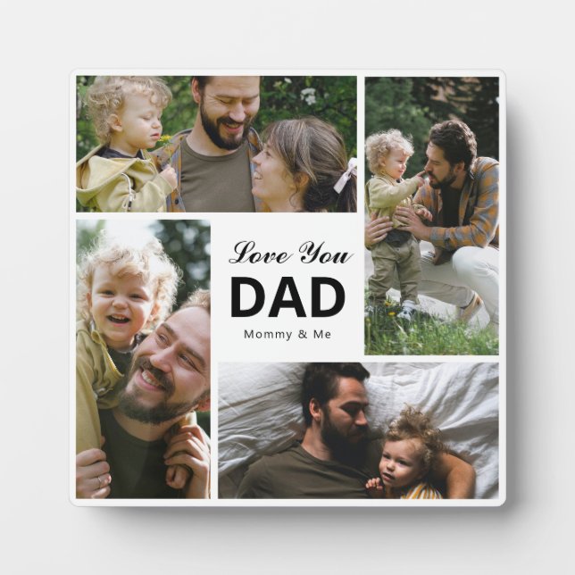 Love You Dad Photo Collage Family Gift  Plaque (Front)