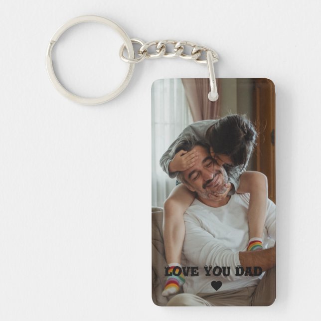 Love You Dad Photo Father's day gift Key Ring (Front)