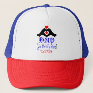 ❤↷Love You Dad, You are My Hero XOXO Chic& Stylish Trucker Hat
