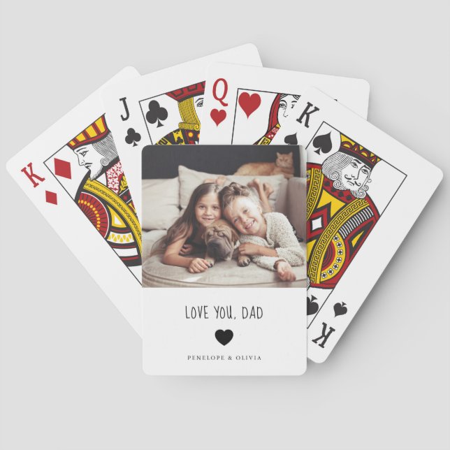Love You Dad | Your Photo and Handwritten Text Playing Cards (Back)