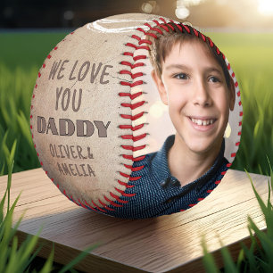 Love You Daddy 2 Photo Collage Father's Day Baseball