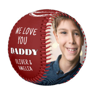 Love You Daddy 2 Photo Collage Father's Day Baseball