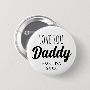 Love You 'Daddy' Custom Photo Collage 6 Cm Round Badge