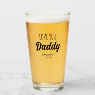 Love You 'Daddy' Custom Photo Collage Glass
