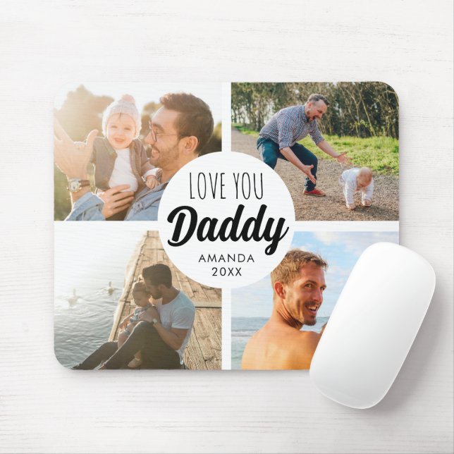 Love You Daddy | Dad Photo Grid Mouse Pad (With Mouse)