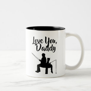 Love You Daddy Fishing Two-Tone Coffee Mug