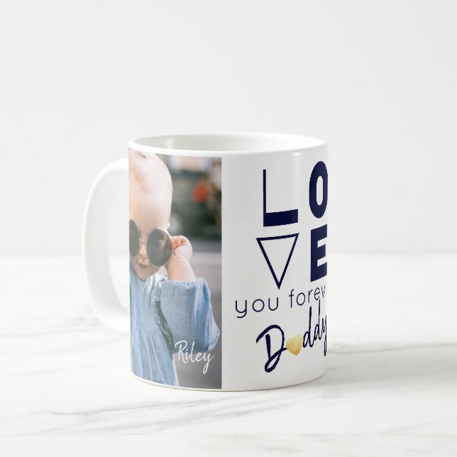 Love You Daddy Twin Photo Coffee Mug (Front Left)
