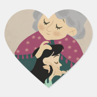 Love you dear Grandmother Heart Sticker