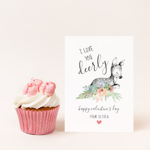 Love You Deerly Kids Classroom Valentine's Cards