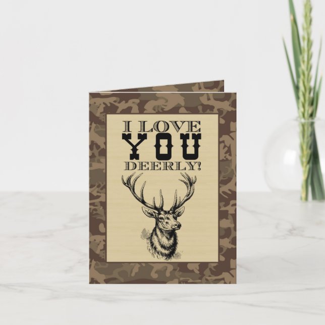 Love You Deerly | Valentine's Day Holiday Card (Front)