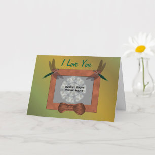 Love You Dragonflies Personalized Photo  Card