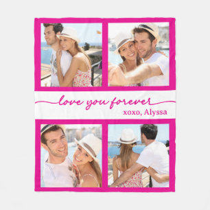 Love You Forever 4 Photo Fleece Blanket