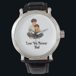 Love You Forever, Dad -  Men's Value  Watch<br><div class="desc">Capture the timeless bond between father and child with this touching design, “Love You Forever, Dad.” This emotional illustration shows a heartfelt moment of a dad lovingly holding his child close — symbolising warmth, safety, and unconditional love. Rendered in a cartoon-realistic style with soft colours and clean lines, this artwork...</div>