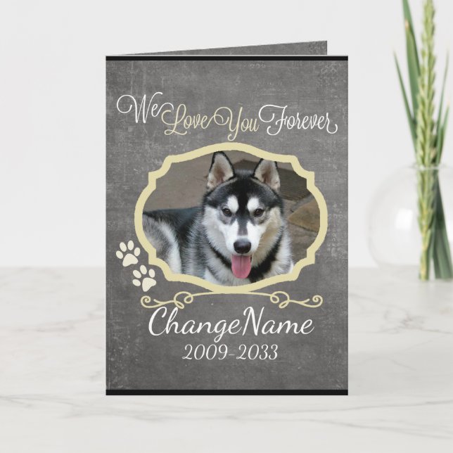 Love You Forever Dog Memorial Keepsake Card (Front)