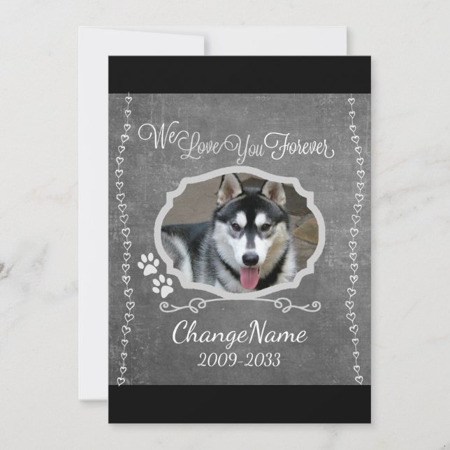 Love You Forever Dog Memorial Keepsake Cards (Front)