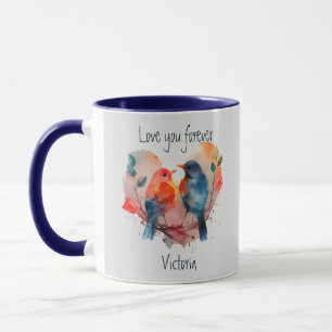 Love You Forever Lovebirds Customise Name Mug