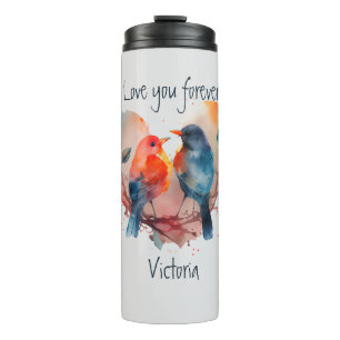 Love You Forever Lovebirds Customise Name Thermal Tumbler