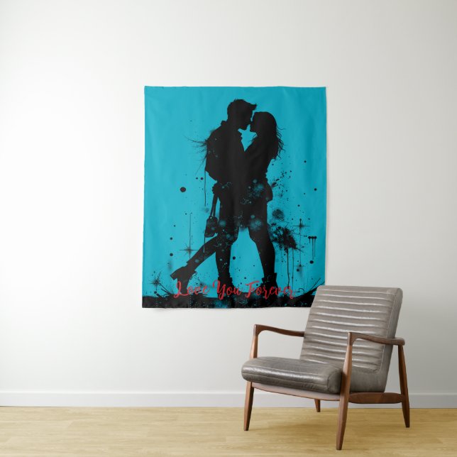 Love You Forever Medium (50" x 60") Tapestry (In Situ)