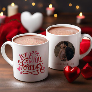 "Love You Forever" Personalized Photo and Message Two-Tone Coffee Mug