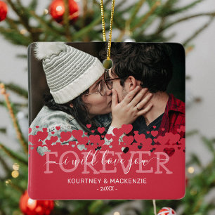 Love You Forever Photo Christmas Ceramic Ornament