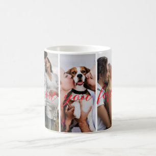 Love You Forever Vertical Photo Collage Custom Coffee Mug