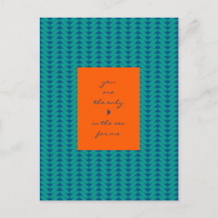 Love You Funny Modern Fish Pattern  Postcard