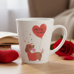Love You Fur-Ever Cute Dachshund Dog Red Heart Latte Mug<br><div class="desc">Love You Fur-Ever Cute Dachshund Dog Red Heart Latte Mug features a cute Dachshund dog wearing heart shaped glasses with a red heart shaped balloon with the text "love you fur-ever" in modern script typography. Accented with cute red love hearts. Perfect gift for girlfriend, sweetheart, wife, dog lover, and more...</div>