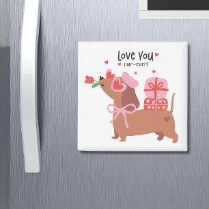 Love You Fur-Ever Cute French Dachshund Dog Magnet
