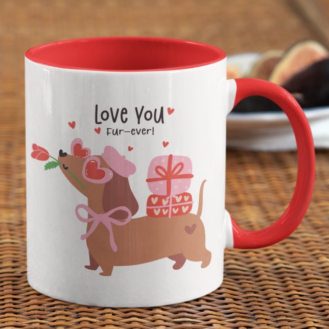 Love You Fur-Ever Cute French Dachshund Dog Mug (Creator Uploaded)