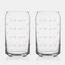 Love You Glass Cup | Romantic Drinking Glass