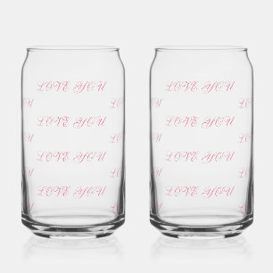 Love You Glass Cup Romantic Drinking Glass